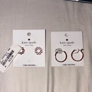 Kate Spade Pink and Gold Earring Duo